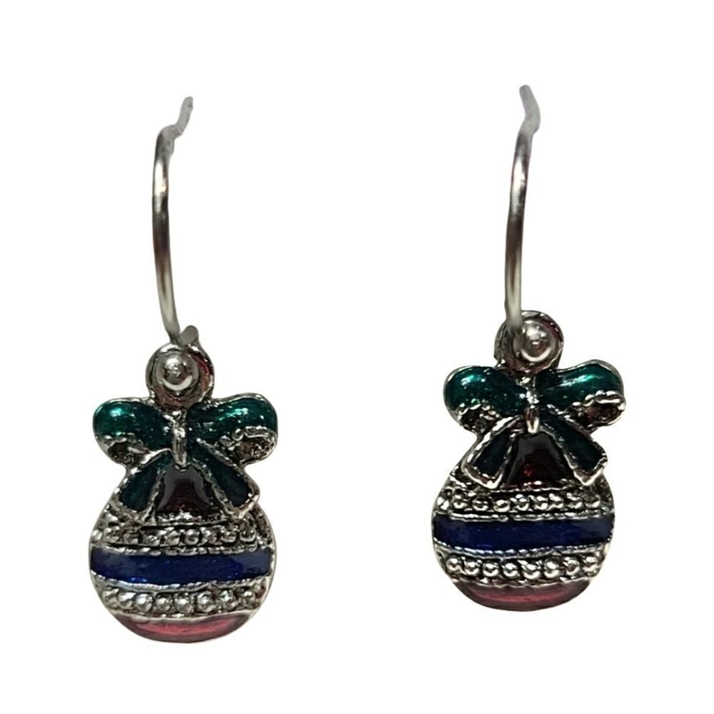 Christmas ortmans red, blue, green women's earring